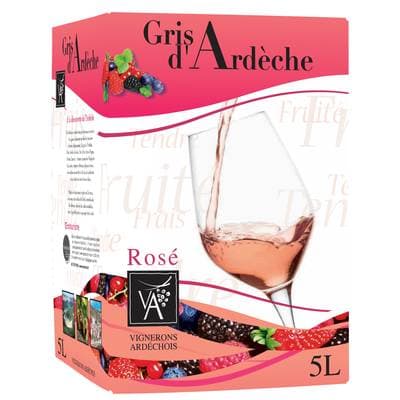 Gris d'Ardéche rosé IGP Les Vignerons Ardechois 13°, Bag in box 5L
