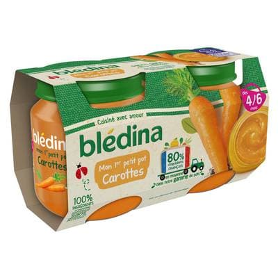 Blédina - Mon 1er petit pot Carottes Pot Bébé Pot Bébé Dès 4/6 mois, 2x130g