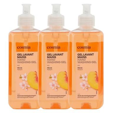 COSMIA Gel lavant mains aux fleurs de pêche, Lot de 3x500ml