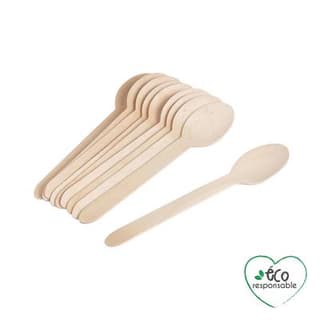 Homea Cuilleres en bois h16cm, 12 cuillères