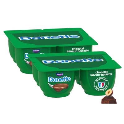 Danette Crème dessert chocolat noisette, Lot de 2 - 4x125g