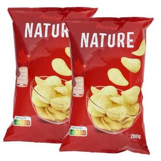 Auchan Chips nature, Lot de 2x200g