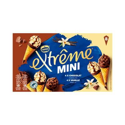 Extrême - Mini cônes glacés Vanille et Chocolat et pépites de nougatine