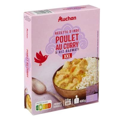 Auchan Poulet curry et riz basmati, 400g