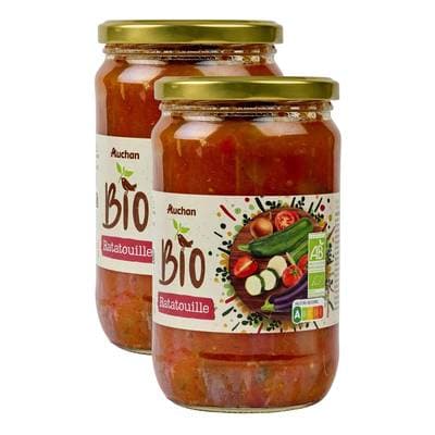Auchan BIO Ratatouille Bio en bocal, Lot de 2x650g