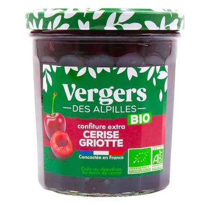 Vergers des Alpilles Confiture Extra Cerises Griottes Bio, 370g