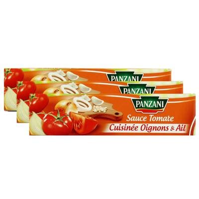 Panzani Sauce tomate cuisinée oignons et ail, Lot de 3x180g