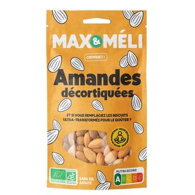 Pronatura / Max et Méli Amandes Décortiquées d'Espagne Bio, 250g