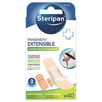 Steripan Pansements tissus extensible, 40 pièces