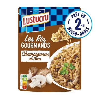 Lustucru Riz Express Champignons de Paris Micro-ondes, 220g