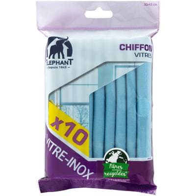 Elephant 10 Chiffons Vitre et Inox