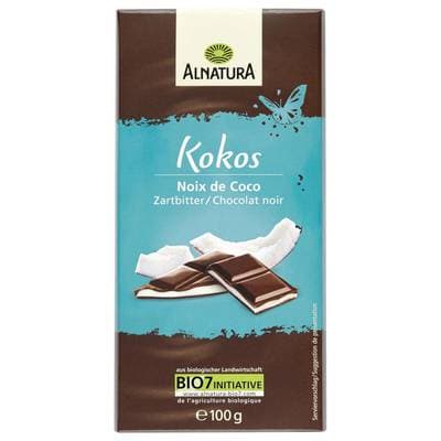 Alnatura Chocolat Noir Noix de Coco Bio, 100g