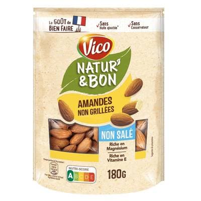 Vico Amandes non grillées non salées, 200g