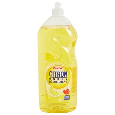 Auchan Liquide vaisselle super dégraissant citron, 1,5L