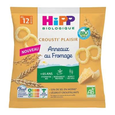 Hipp - Crousti Plaisir Anneaux au Fromage Bio Dès 12 mois, 25g