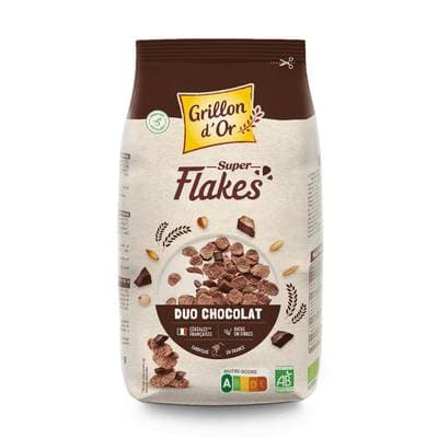 Grillon Or Céréale Super Flakes Duo Chocolat Bio, 375g