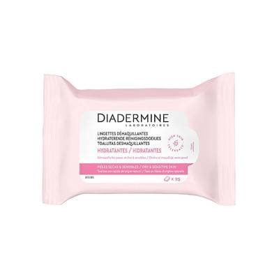 Diadermine Lingettes démaquillantes hydratantes visage et yeux, 25 lingettes
