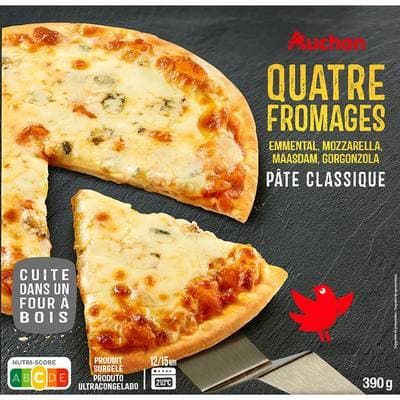 Auchan Pizza 4 fromages, 390g
