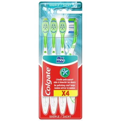 Colgate Brosse à dents Souple Max White, 4 brosses à dents