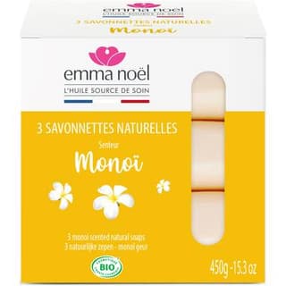 Emma Noel Savonnettes Naturelles Monoï Cosmébio, 3x150g
