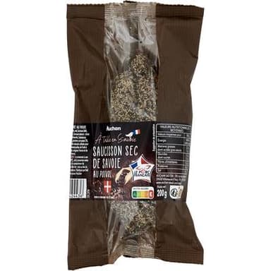 Auchan Terroir Saucisson Sec de Savoie au Poivre, 200g