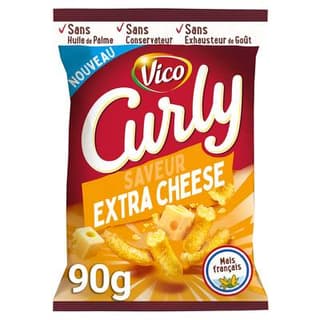 Curly Biscuits Apéritifs Soufflés à la Cacahuète Saveur Fromage, 90g