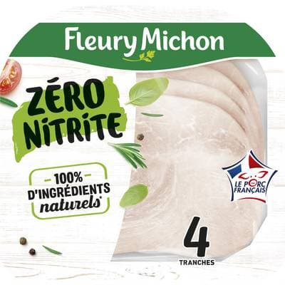 Fleury Michon Jambon Zéro Nitrite, 4 tranches - 120g