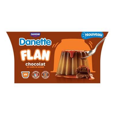 Danette Flan Chocolat sur Coulis de Caramel, 4x95g