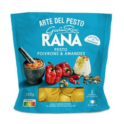 Giovanni Rana Raviolis Frais Pesto Poivron & Amandes, 250g