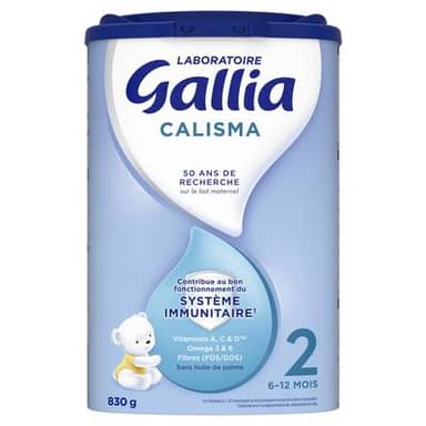 Laboratoire Gallia Lait bébé en poudre Calisma 2ème âge, 6-12 mois, 830g