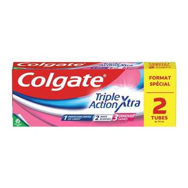 Colgate Dentifrice triple action, 2 x 75ml