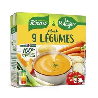 Knorr & La Potagère Velouté 9 légumes Soupe liquide en brique individuelle, 2x30cl