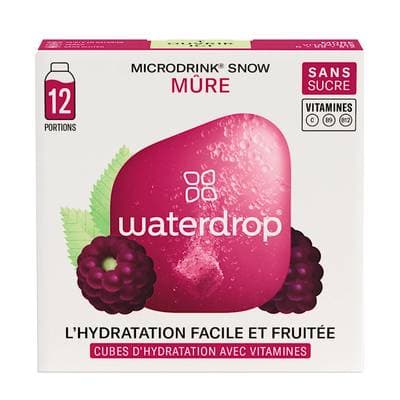 Waterdrop Cubes d'hydratation saveur mûre - 12 cubes, 25g