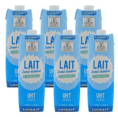 LUXLAIT Lait demi-écrémé UHT, Lot de 6x1l