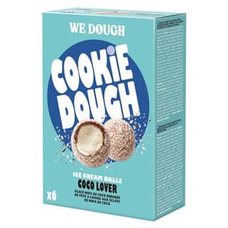 WE DOUGH Bouchée de pâte à cookie, glace coco, noix de coco râpée, 180g