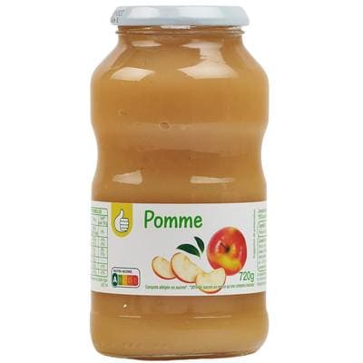 Pouce Compote de pomme allégée en sucres en bocal, 720g