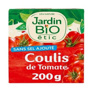 Jardin Bio Etic Coulis de tomate sans sel ajouté bio en brique, 200g