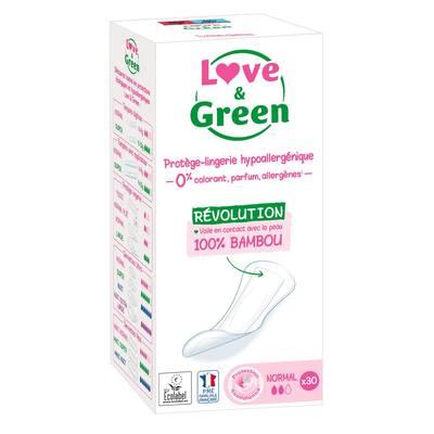 Love & Green - Protège-slips hypoallergéniques anti-irritation 