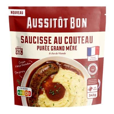 Aussitôt Bon Saucisse Purée Grand-Mêre, 390g