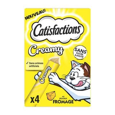 Catisfactions Creamy Snacks fromage - Friandise pour chat, 4x10g
