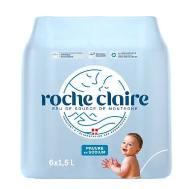 Roche Claire Eau de source de Montagne, 6x1,5L
