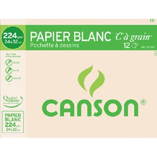 Canson Feuilles de dessin 24 x 32 cm 224 g/m², 12  feuilles