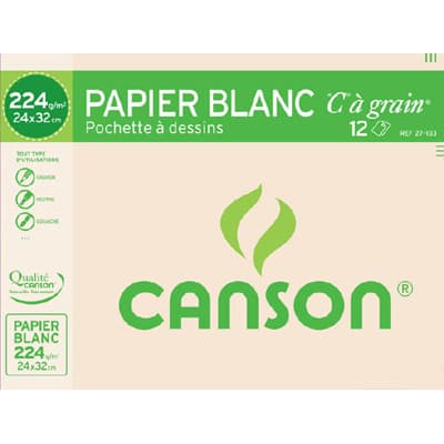 Canson Feuilles de dessin 24 x 32 cm 224 g/m², 12  feuilles