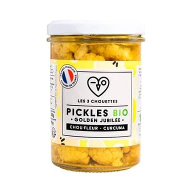 Les 3 Chouettes Pickles Choux Fleur Curcuma Bio, 200g