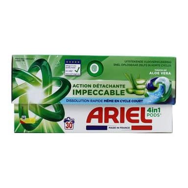 Ariel Lessive Capsules 4in1 Pods Aloé Vera, 30 capsules