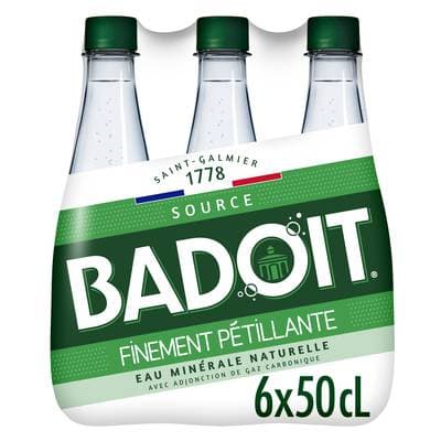 Badoit Eau gazeuse minérale naturelle, finement pétillante, 6x50cl