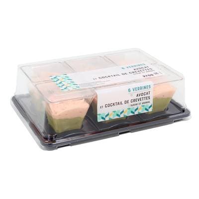 Mix Buffet Verrines Avocat Cocktail de Crevettes, 6x45g
