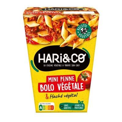 HARI&CO Box Mini Penne Bolo Sauce Tomates Haché Végétal, 300g