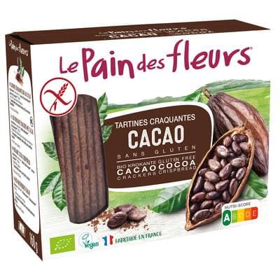 Le pain des fleurs Tartines craquantes Bio au Cacao, 160g