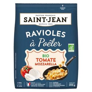 Saint Jean Ravioles à poêler à la tomate mozzarella bio, 310g